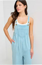 Load image into Gallery viewer, Women’s Large 100% Cotton Gauze Wide-Leg Overalls in ‘Boulder Turquoise’