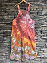 Load image into Gallery viewer, Custom Women’s XL Cotton/Linen Inclined Twist Overalls in ‘Rustic Rainbow’ for Jessie