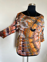 Load image into Gallery viewer, Custom 3/4 Sleeve Dolman Top in ‘Pheasant Feathers’ for Heather