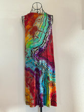 Load image into Gallery viewer, Custom Reverse Geode Swing Dress and Matching Men’s T-Shirt in ‘Electric Rainbow’ for Aunt Donna❤️🌈
