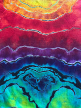 Load image into Gallery viewer, Custom Reverse Geode Swing Dress and Matching Men’s T-Shirt in ‘Electric Rainbow’ for Aunt Donna❤️🌈