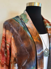 Load image into Gallery viewer, Custom Geode Cardigan with Thumbholes and Pockets in ‘Petrified Wood’ for Desiree