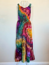 Load image into Gallery viewer, Women’s Medium Geode Cotton Elastic Waist Maxi Dress with Pockets in ‘Rainbow Sunset’