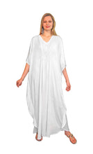 Load image into Gallery viewer, Women’s One Size Plus Geode 100% Rayon Ibiza Caftan in ‘Boulder Turquoise’