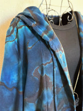 Load image into Gallery viewer, Custom Reverse Geode Hooded Cardigan in ‘Midnight Sapphire’ for Ashley