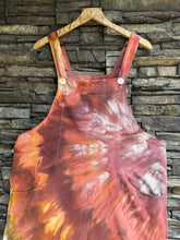 Load image into Gallery viewer, Custom Women’s XL Cotton/Linen Inclined Twist Overalls in ‘Rustic Rainbow’ for Jessie
