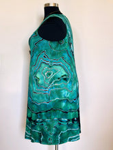 Load image into Gallery viewer, Custom Reverse Geode Sleeveless Swing Dress in ‘Malachite’ for Brenda
