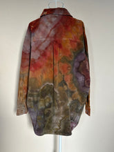 Load image into Gallery viewer, Women’s Large (can fit an XL too) Oversized Geode Corduroy Long Sleeve Button Up Shirt with Pockets in ‘Rustic Rainbow’