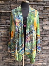 Load image into Gallery viewer, Custom Reverse Geode Athelta Cardigan in ‘Oil Slick’ for Walter