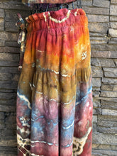 Load image into Gallery viewer, Women’s Medium Geode Tie-Waist Midi Skirt & Cropped Bralette Tank Top Set in ‘Rustic Rainbow’