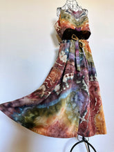 Load image into Gallery viewer, Women’s Large Geode Tie-Waist Midi Skirt & Cropped Bralette Tank Top Set in ‘Rustic Rainbow’