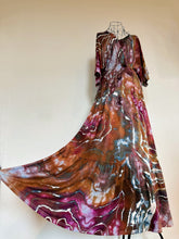 Load image into Gallery viewer, Women’s Medium Geode Boho Maxi Dress in ‘Black Cherry & Brazilnut’