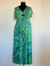 Load image into Gallery viewer, Women’s Large Reverse Geode Surplice Maxi Dress in ‘Malachite’