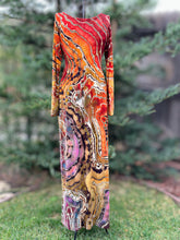 Load image into Gallery viewer, Custom Reverse Geode Long Sleeved Maxi Dress with Pockets in ‘Rustic Rainbow’ for Tonya