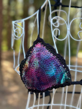 Load image into Gallery viewer, Women’s Small Geode Crotchet Triangle Bikini in ‘Cosmic Eyes’