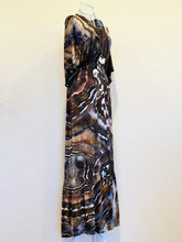Load image into Gallery viewer, Women’s Small Geode Boho Maxi Dress in ‘Turkey Tail Mushroom Variation #2’