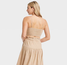 Load image into Gallery viewer, Women’s Large Geode Tie-Waist Midi Skirt & Cropped Bralette Tank Top Set in ‘Rustic Rainbow’