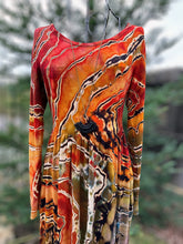 Load image into Gallery viewer, Custom Reverse Geode Long Sleeved Maxi Dress with Pockets in ‘Rustic Rainbow’ for Tonya