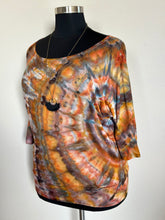 Load image into Gallery viewer, Custom 3/4 Sleeve Dolman Top in ‘Pheasant Feathers’ for Heather