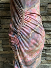 Load image into Gallery viewer, Women’s Small Geode Mockneck Bodycon Maxi Dress with Side Ruching in ‘Smoke & Roses’