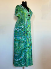 Load image into Gallery viewer, Women’s Large Reverse Geode Surplice Maxi Dress in ‘Malachite’