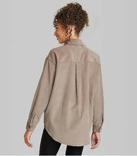 Load image into Gallery viewer, Women’s Large (can fit an XL too) Oversized Geode Corduroy Long Sleeve Button Up Shirt with Pockets in ‘Rustic Rainbow’