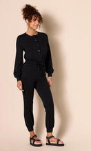 Load image into Gallery viewer, Women’s Medium Reverse Geode Terry Long Sleeved Jumpsuit in ‘Pinot Sage & Teal’