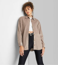 Load image into Gallery viewer, Women’s Large (can fit an XL too) Oversized Geode Corduroy Long Sleeve Button Up Shirt with Pockets in ‘Rustic Rainbow’