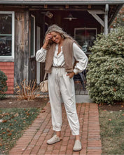 Load image into Gallery viewer, Women’s Medium Reverse Geode Terry Long Sleeved Jumpsuit in ‘Pinot Sage & Teal’