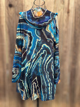 Load image into Gallery viewer, Custom Reverse Geode Surplice Maxi Dress, Reverse Geode Hooded Cardigan and Reverse Geode Bell Sleeve Kimono for Cassie