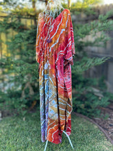 Load image into Gallery viewer, Custom Geode Tie Front Caftan in ‘Rustic Rainbow’ for Amanda