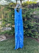 Load image into Gallery viewer, Custom Blue Rayon Dress, Reverse Geode Maxi Dress & Reverse Geode Mini Skirt for Jessica