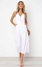 Load image into Gallery viewer, Women’s Large Geode Cropped Jumpsuit with Pockets in ‘Moorea Dreams’