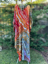Load image into Gallery viewer, Custom Geode Tie Front Caftan in ‘Rustic Rainbow’ for Amanda