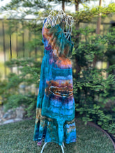 Load image into Gallery viewer, Women’s XXL Geode Elastic Waist Maxi Dress with Pockets in ‘Jewel Medley’
