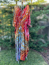 Load image into Gallery viewer, Custom Geode Tie Front Caftan in ‘Rustic Rainbow’ for Amanda