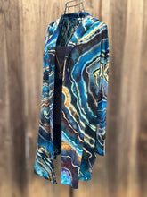 Load image into Gallery viewer, Custom Reverse Geode Surplice Maxi Dress, Reverse Geode Hooded Cardigan and Reverse Geode Bell Sleeve Kimono for Cassie