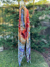 Load image into Gallery viewer, Custom Geode Tie Front Caftan in ‘Rustic Rainbow’ for Amanda