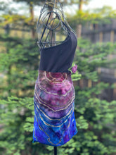 Load image into Gallery viewer, Custom Blue Rayon Dress, Reverse Geode Maxi Dress & Reverse Geode Mini Skirt for Jessica