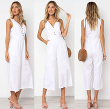 Load image into Gallery viewer, Women’s Large Geode Cropped Jumpsuit with Pockets in ‘Moorea Dreams’