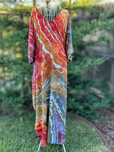 Load image into Gallery viewer, Custom Geode Tie Front Caftan in ‘Rustic Rainbow’ for Amanda