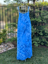 Load image into Gallery viewer, Custom Blue Rayon Dress, Reverse Geode Maxi Dress & Reverse Geode Mini Skirt for Jessica