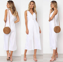 Load image into Gallery viewer, Women’s Large Geode Cropped Jumpsuit with Pockets in ‘Moorea Dreams’