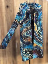 Load image into Gallery viewer, Custom Reverse Geode Surplice Maxi Dress, Reverse Geode Hooded Cardigan and Reverse Geode Bell Sleeve Kimono for Cassie