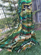 Load image into Gallery viewer, Custom Reverse Geode Surplice Maxi Dress, Reverse Geode Hooded Cardigan and Reverse Geode Bell Sleeve Kimono for Cassie