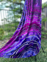 Load image into Gallery viewer, Custom Blue Rayon Dress, Reverse Geode Maxi Dress & Reverse Geode Mini Skirt for Jessica