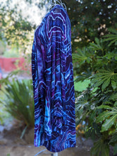 Load image into Gallery viewer, Custom Geode Bell Sleeve Kimono in Fluorite with Added Dark Blues for LeAnne