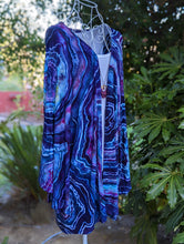 Load image into Gallery viewer, Custom Geode Bell Sleeve Kimono in Fluorite with Added Dark Blues for LeAnne