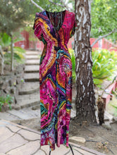 Load image into Gallery viewer, Custom Reverse Geode Surplice Maxi Dress in 'Spectrolite' for Alison
