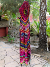 Load image into Gallery viewer, Custom Reverse Geode Surplice Maxi Dress in 'Spectrolite' for Alison